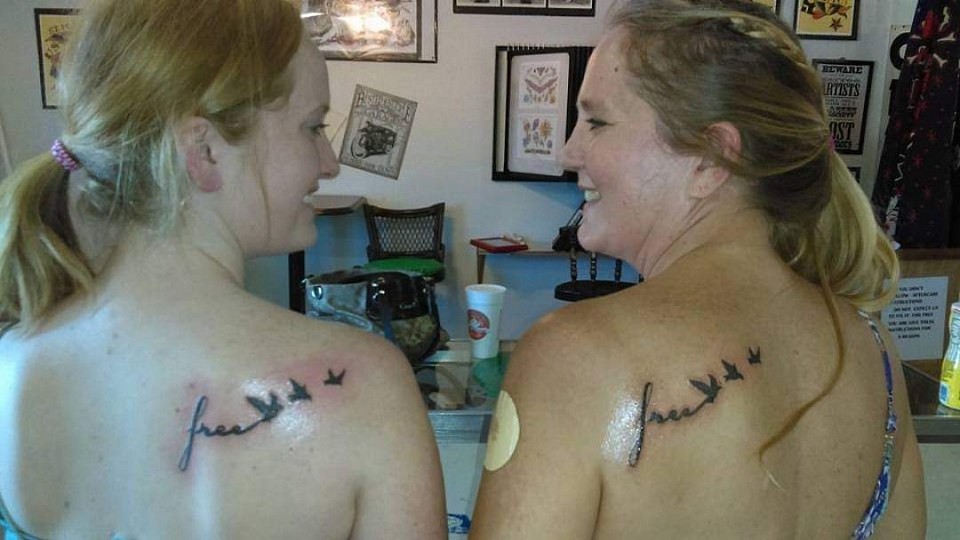 Matching Free Birds Mother/Daughter Tattoos