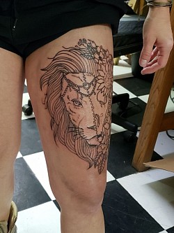 Lion/Skull Tattoo Outline