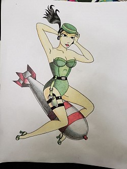 American Traditional Aviation Pin-Up